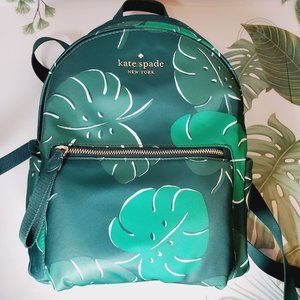 MAKE AN OFFER Kate Spade Chelsea Monstera Leaves Print Medium Nylon Backpack